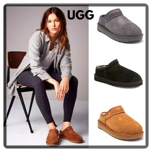 Grey UGG Classic Suede Slipper Clog Size 9 NIB